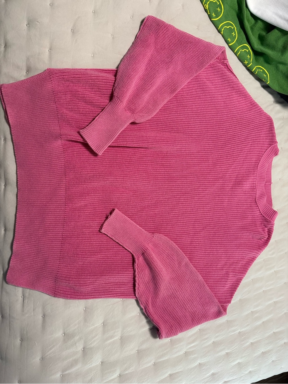 aerie Pink Ribbed Crewneck Sweater